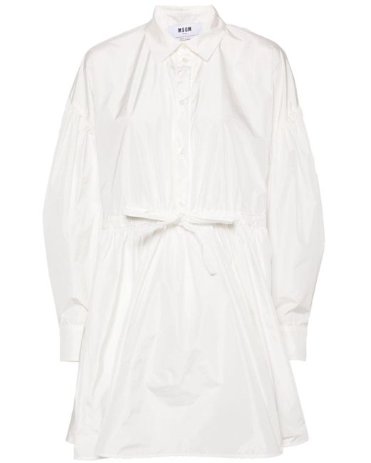 MSGM White Flared Mini Dress