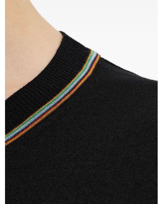 Paul Smith Black Artist Stripe Crew-Neck Sweater