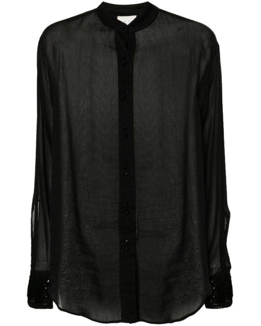 Camisa semitranslúcida de manga larga Forte Forte de color Black