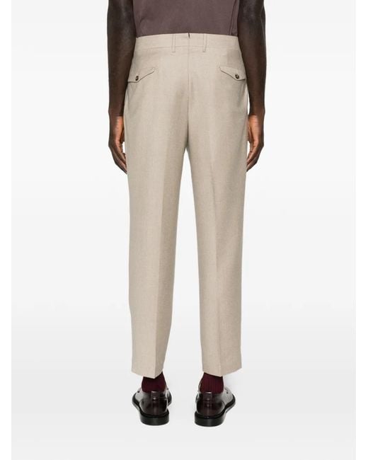Dell'Oglio Natural Pleated Tailored Trousers for men