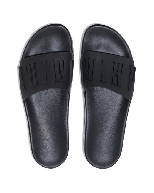 Amiri Black Brand-embossed Rubber Sliders for men
