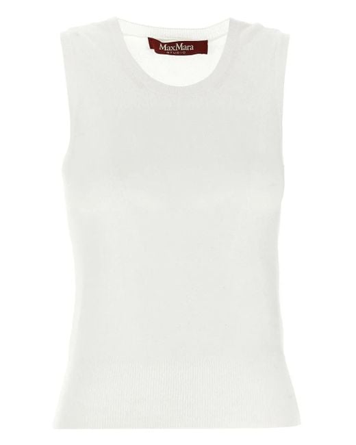 Max Mara Pedone Top in het White