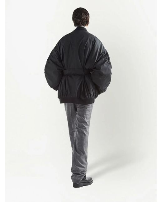 Prada Black Belted Bomber Jacket - Men's - Recycled Nylon for men