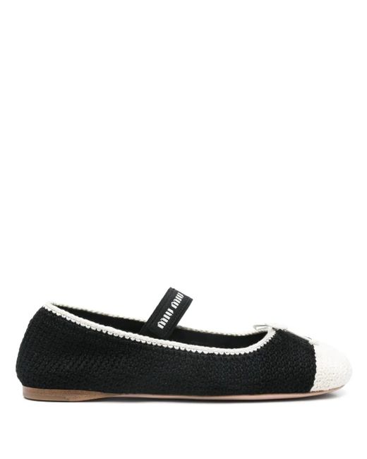 Miu Miu Black Flat Shoes