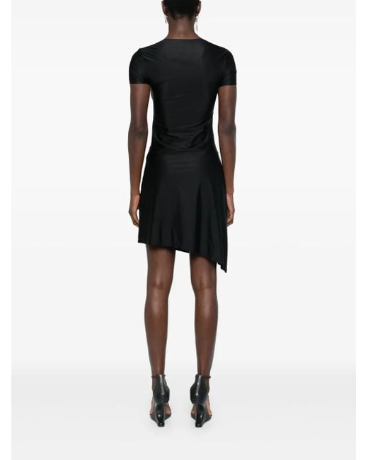 MARINE SERRE Black Drapiertes Minikleid Mit Offener Brust