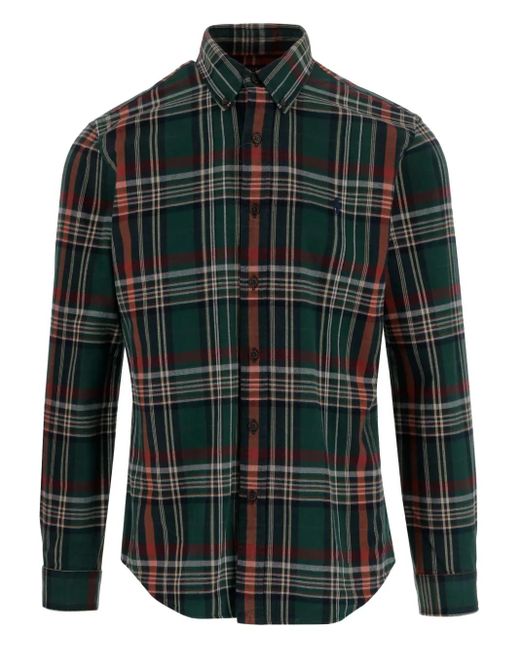 Polo Ralph Lauren Green Check-Pattern Button-Down Shirt for men