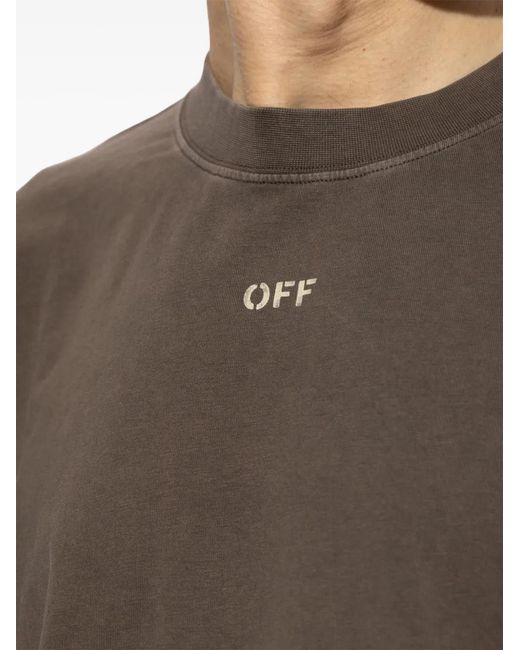 Off-White c/o Virgil Abloh Brown Short Sleeve Martyrdom Arrow Skate T-Shirt for men