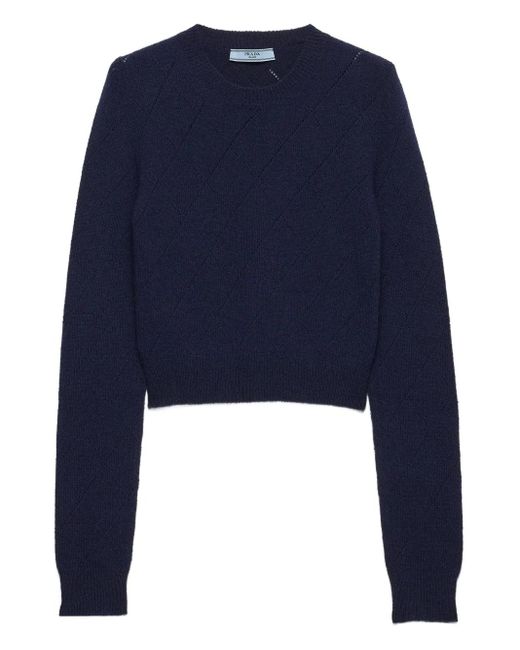 Prada Blue Pullover mit rundem Ausschnitt