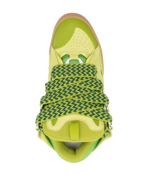 Sneakers in pelle verde erba di Lanvin in Green da Uomo