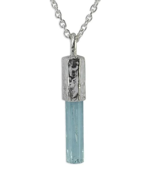 Parts Of 4 Blue Sterling Talisman Aquamarine Necklace