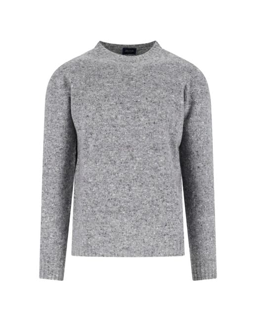 Drumohr Gray Marl-Knit Crew-Neck Sweater for men