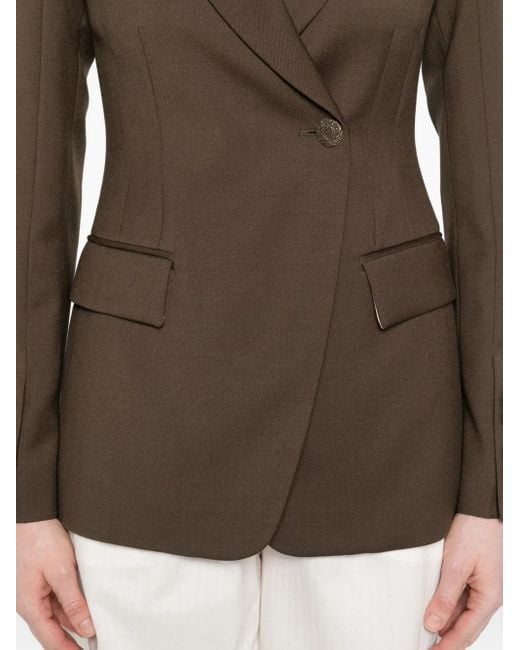 Dondup Brown Single-Button Notched-Lapels Blazer