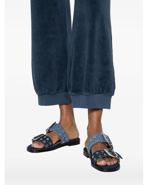 Suzie Kondi Blue Pantalon En Tissu-Éponge