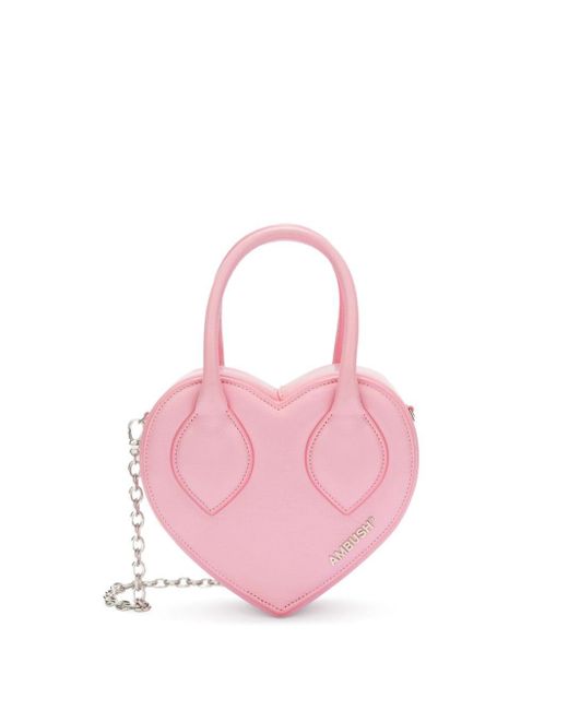 Ambush Pink Heart Leather Tote Bag