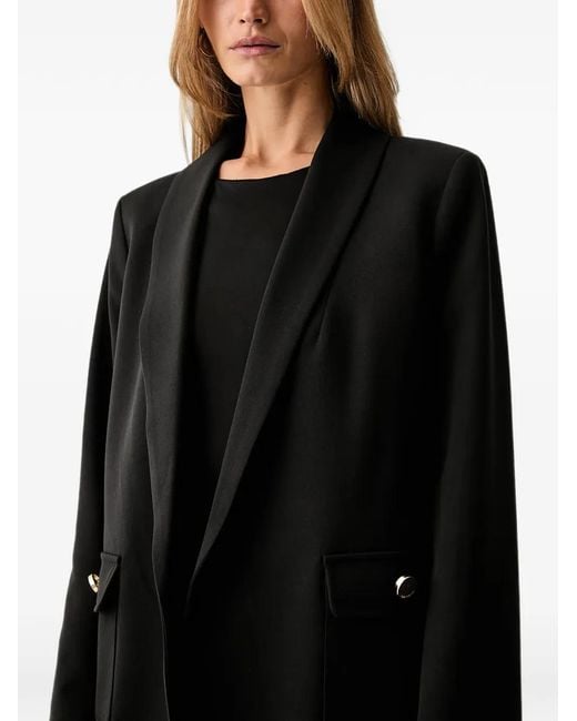 Fracomina Black Shawl-Lapel Flap-Pocket Blazer