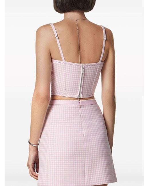 Top corsetto con stampa di Versace in Pink