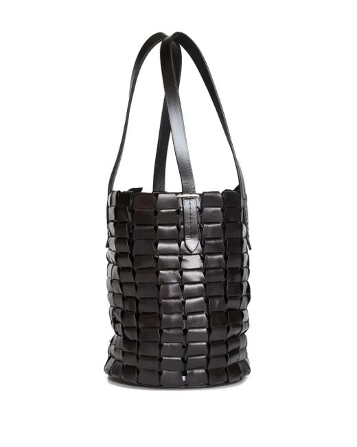 Dragon Diffusion Black Link Leather Bucket Bag