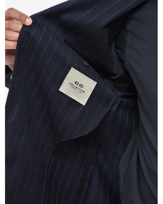 Corneliani Blue Pinstriped Peak-Lapel Blazer for men