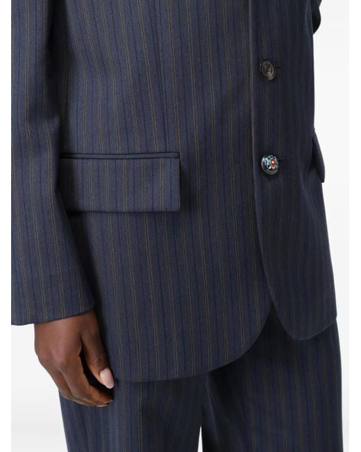 Moschino Blue Pinstripe Wool Blazer