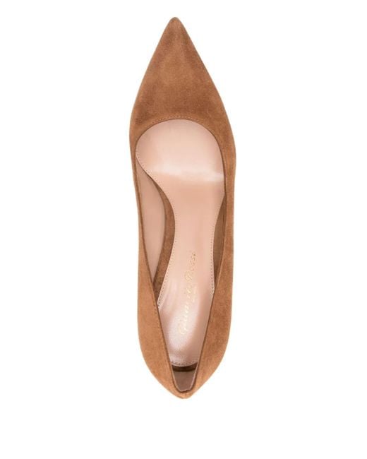Gianvito Rossi Brown 85Mm Gianvito Pointed-Toe Suede Pumps