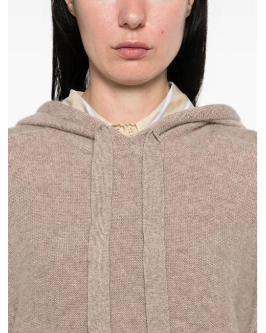 EMERSON RENALDI Natural Drawstring Knitted Hooded Sweater