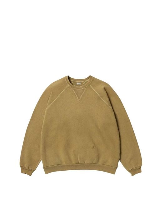 A.PRESSE Green Raglan-Sleeve Crew-Neck Sweatshirt for men
