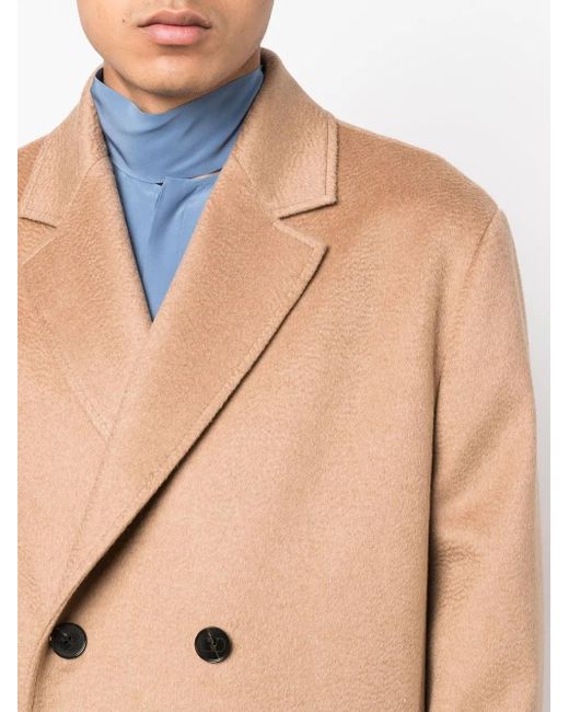 Valentino Garavani Natural Double-Breasted Wool Coat for men