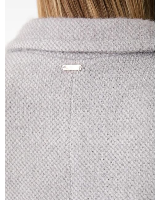 Fracomina Gray Notched-Lapel Double-Breasted Coat