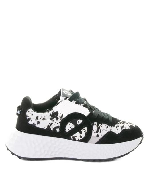 No Name Black Animal-Print Lace-Up Sneakers