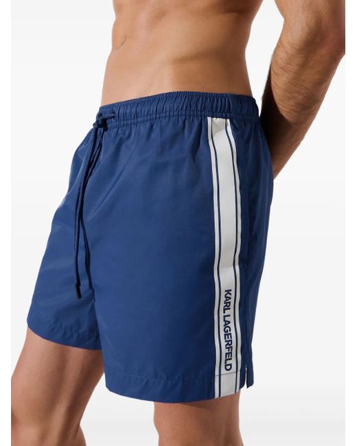 Short De Bain À Logo Karl Lagerfeld pour homme en coloris Blue
