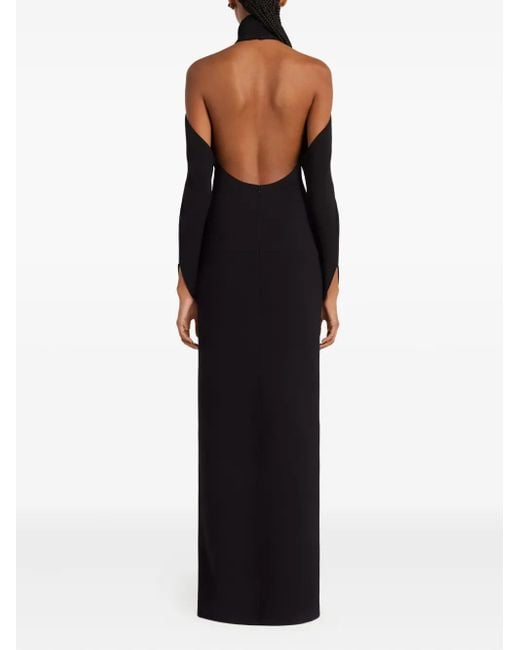 Courreges Black Cut-Out Long-Sleeve Gown