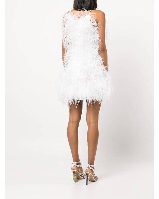 Cult Gaia White Shannon Feather Dress