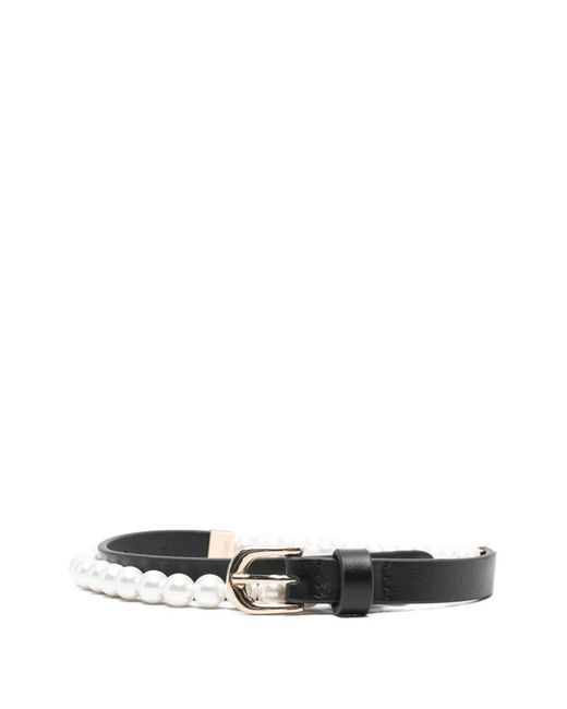 Maje White Pearl Buckle Belt