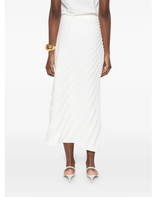 Parlor White Pleated Midi Skirt