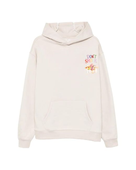 Melt White Graphic-Print Hoodie for men