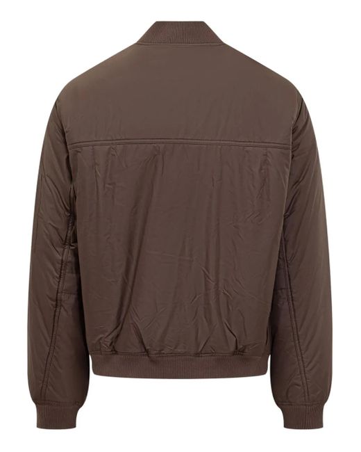 Represent Brown Bomber Jacket With Embroidered Logo for men