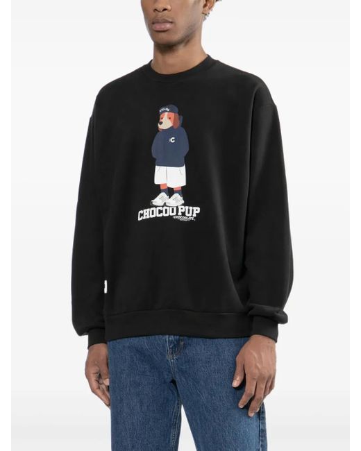 Chocoolate Black Graphiced Sweatshirt for men