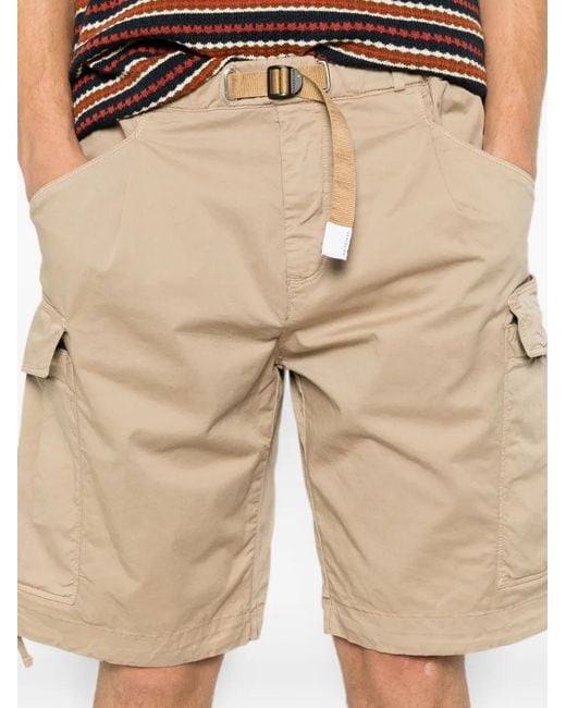White Sand Natural Belted Pocket Shorts for men