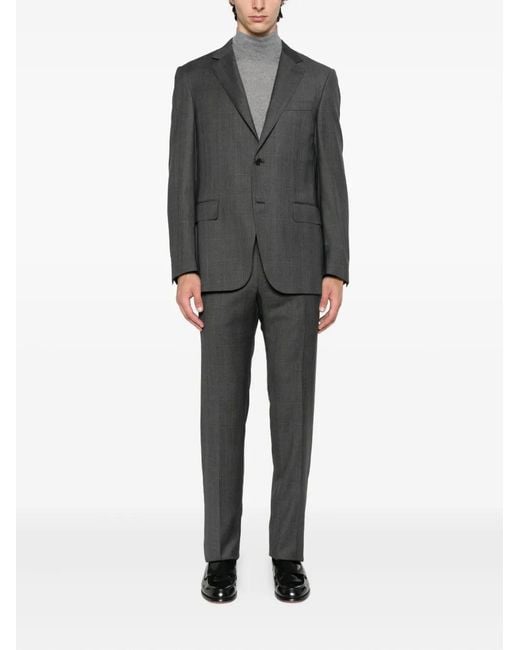 Canali Gray Checked Suit for men