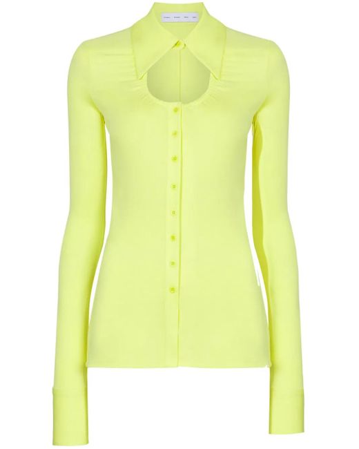 Proenza Schouler Yellow Cut-Out Detail Shirt
