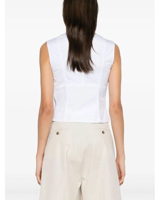 Viktor & Rolf White Bluse Mit Falten