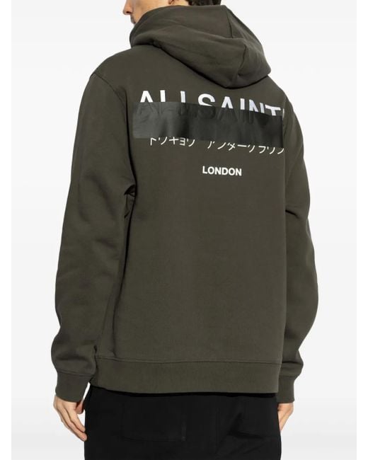 AllSaints Green Redact Hoodie for men