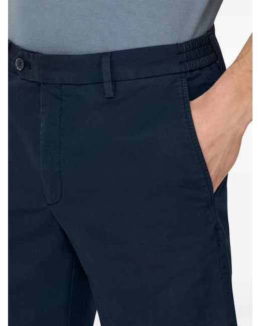 Boggi Blue Stretch-Cotton Bermuda Shorts for men