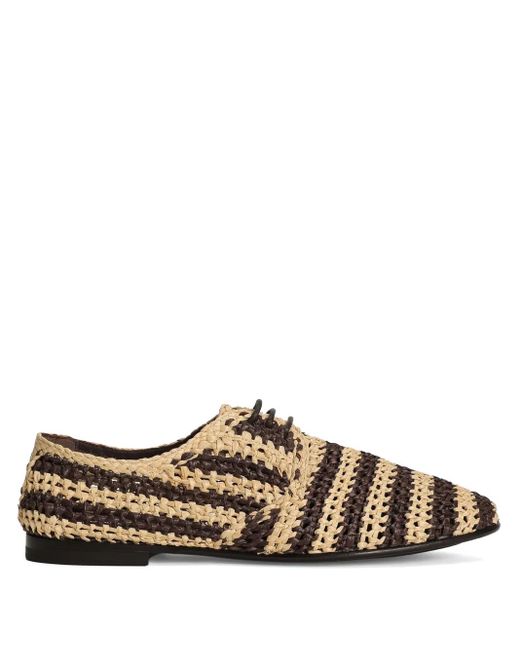Dolce & Gabbana Brown Woven Derby Shoes for men