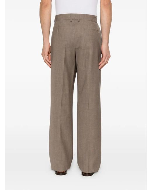 Moschino Gray Textured Wool Trousers for men