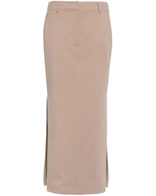 Brunello Cucinelli Natural Jersey Midi Skirt