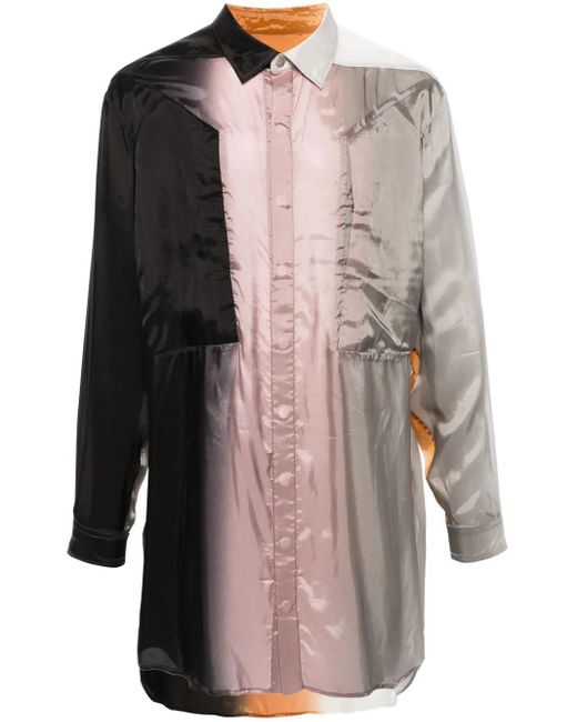 Rick Owens Black Larry Fogpocket Ombré Shirt for men