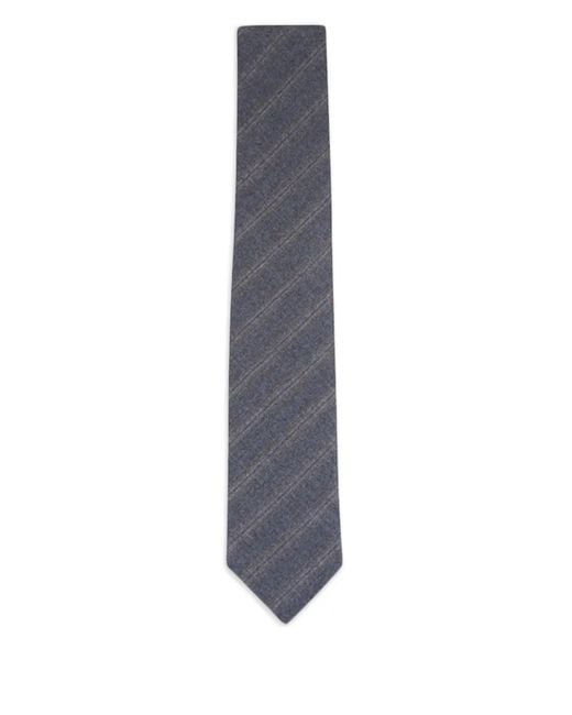 Paolo Albizzati White Striped-Pattern Tie for men