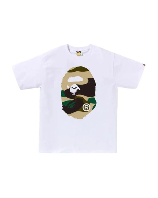 A Bathing Ape White 1St Camo Graphic T-Shirt for men