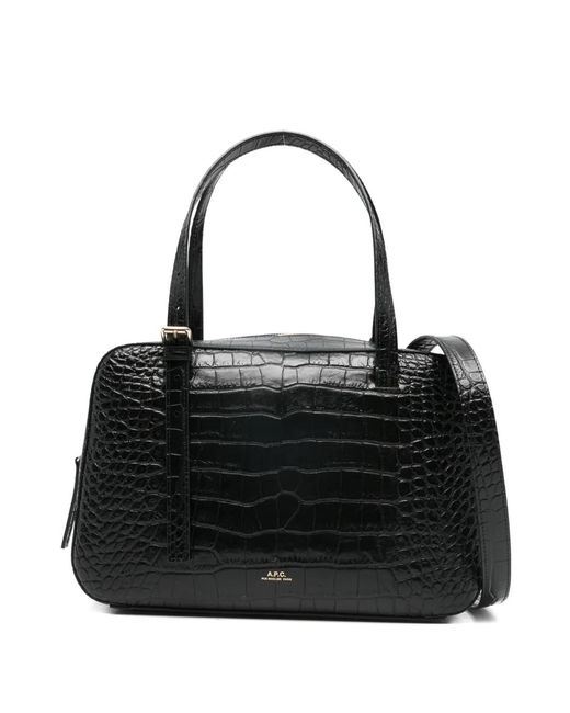 A.P.C. Black Top-Handle Tote Bag